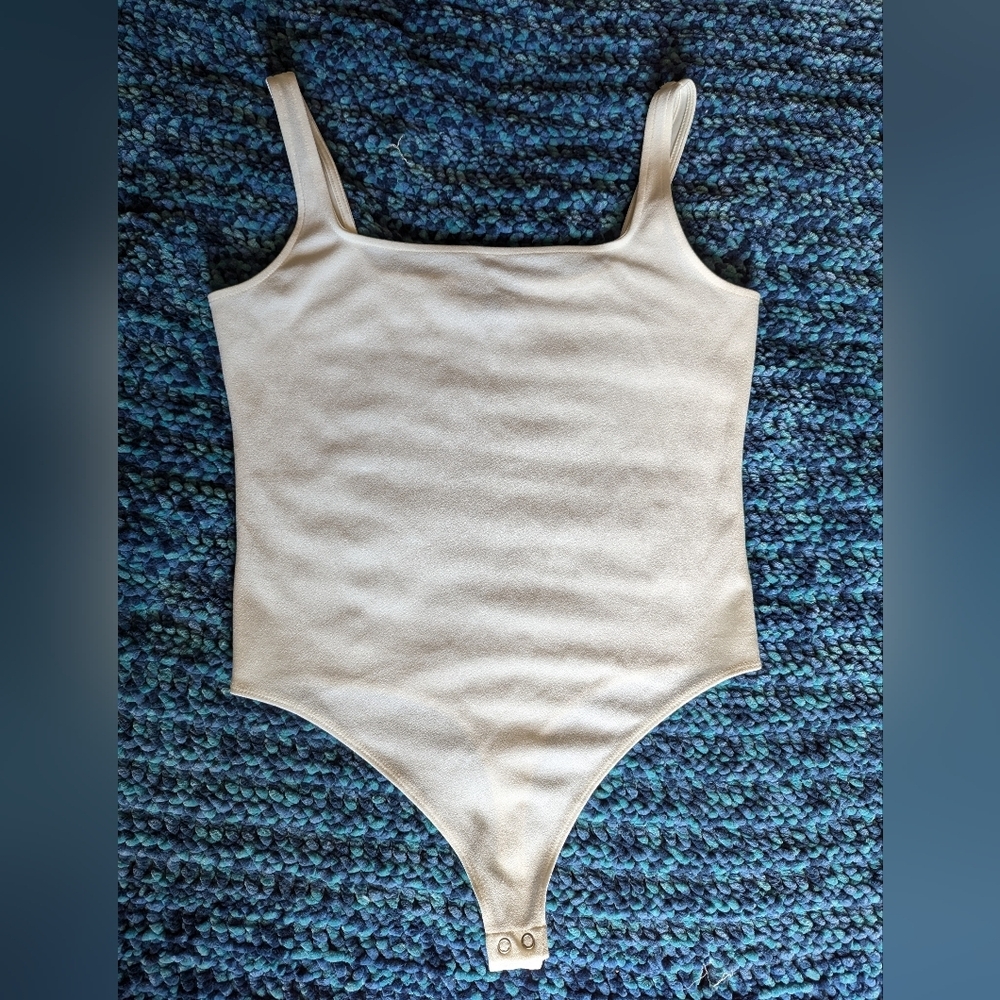Express Off-White Thong Bodysuit - Size M